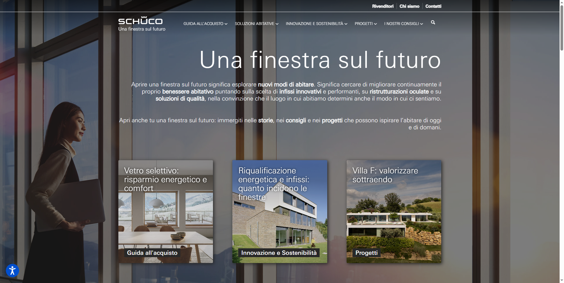 Anteprima del sito web realizzato per Schüco